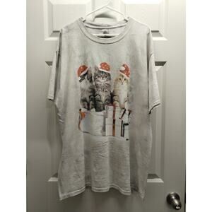 The Mountain Men's Size XL Made In USA Tie Dye Christmas Cats Cotton T-Shirt